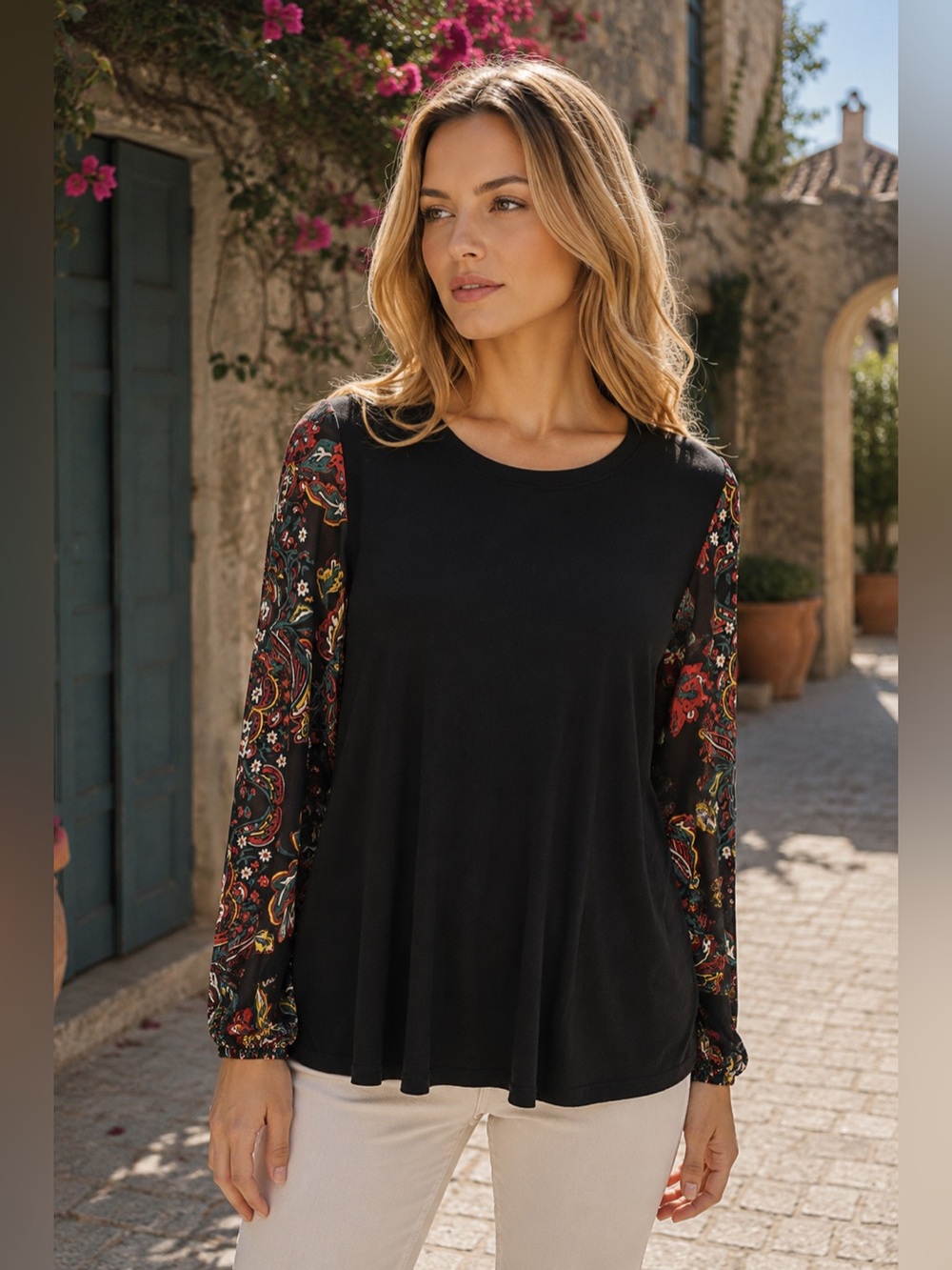 🌸🌸Girl With Curves Floral Patchwork Crew Neck Raglan Sleeve 🌸🌸